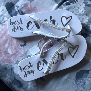 BNWT wedding flip flops